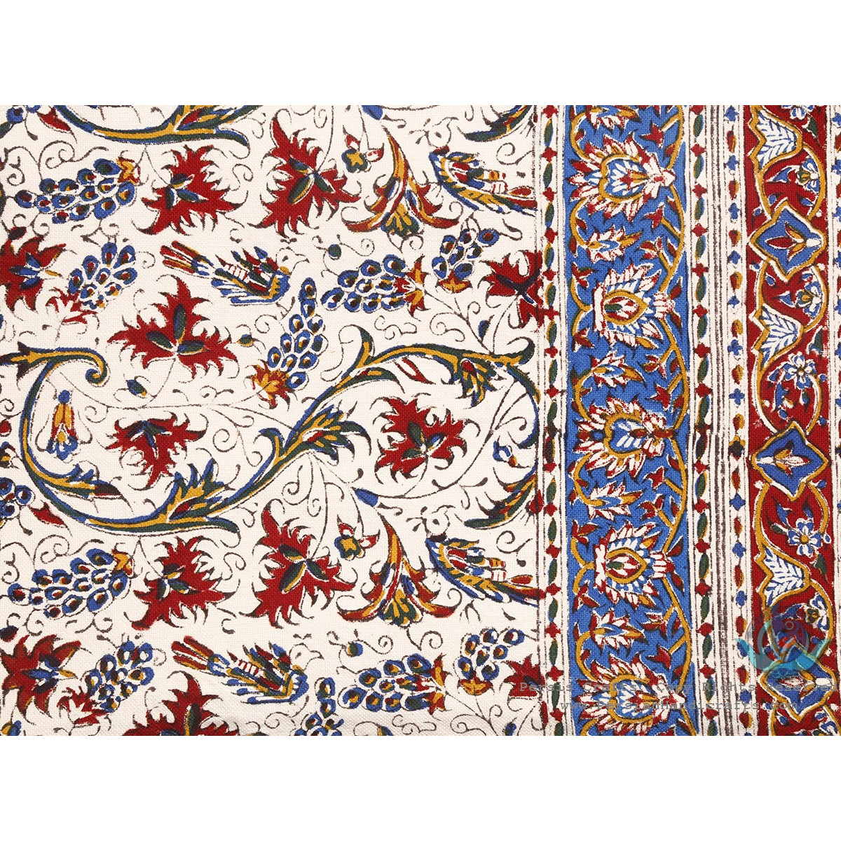 Persian Tapestry Grape & Flower Ghalamkar Bedspread or Tablecloth